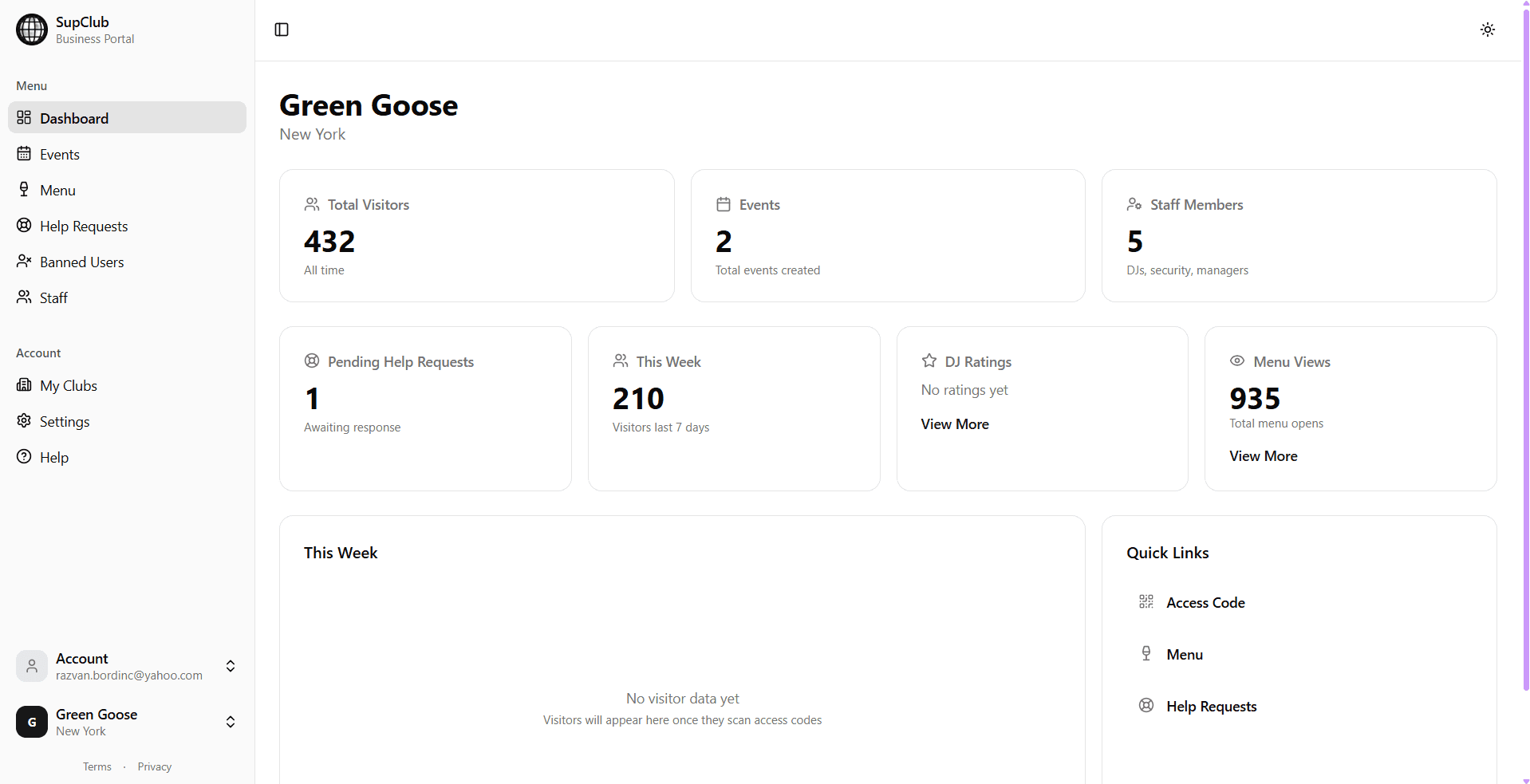 Supclub — real-time guest tooling for nightclubs
